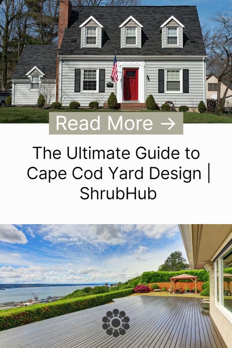 Want to learn more about Cape Cod landscaping? Our extensive guide to Cape Cod yard design will help you learn about the best Cape Cod traditional and modern landscaping approaches. Cape Cod House Exterior Landscaping, Front Yard Landscaping Cape Cod House, Cape Cod House Landscaping Ideas, Cape Cod Home Landscaping, Front Porch Ideas For Cape Cod Homes, Front Porch On Cape Cod Style House, Traditional Cape Cod Exterior, Cape Cod Exterior Design, Landscaping Cape Cod House