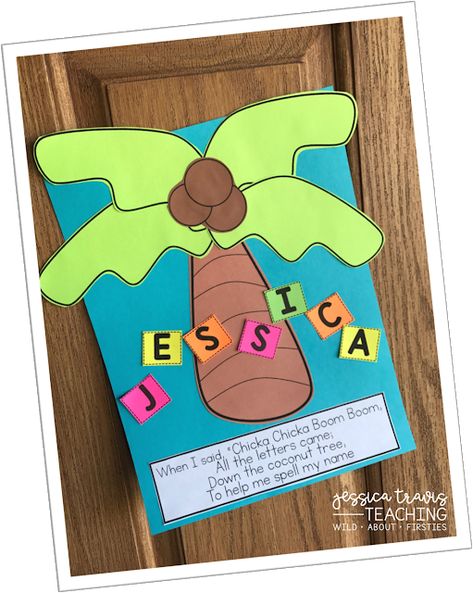 Back to School ~ With a Freebie! | Jessica Travis Teaching | Bloglovin’ Chicka Chicka Boom Boom Preschool, Chicka Chicka Boom Boom Activities, Preschool Names, Chicka Chicka Boom Boom, Book Craft, Chicka Chicka, Name Crafts, Name Activities, Back To School Crafts