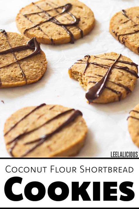 Coconut Flour Shortbread Cookies Healthy Shortbread, Paleo Shortbread, Coconut Flour Shortbread, Paleo Shortbread Cookies, Cookies Coconut Flour, Cookies Slice And Bake, Cookies Coconut, Chocolate Marshmallow Cookies, Chocolate Chip Shortbread Cookies