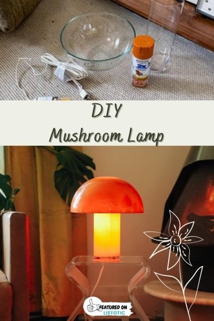 Mushroom Lamp Diy, Diy Mushroom Lamp, Diy Pinafore, Thrift Flip Ideas, Diy Thrift Flip, Diy Mushroom, The Sorry Girls, Flip Ideas, Cheap Diy Crafts