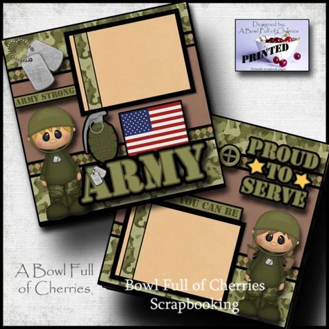 Military Scrapbook Layouts, Military Scrapbook, Patriotic Scrapbook, Cute Scrapbooks, Recipe Scrapbook, Basic Training, Birthday Scrapbook, Military Academy, Premade Scrapbook