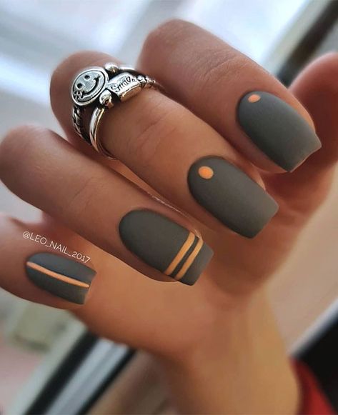 Grey Matte Nails, Grey Nail Designs, Subtle Nails, Matte Nails Design, Her Nails, Gray Nails, Cute Gel Nails, Neutral Nails, Chic Nails