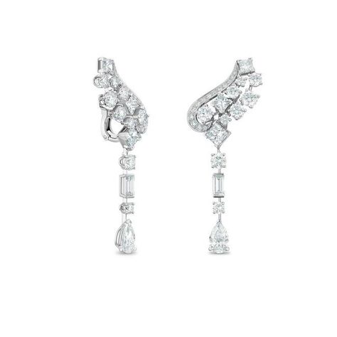 Phenomena Glacier earrings Platinum Earrings, Luxury Diamonds, Fine Diamond Jewelry, Cushion Cut Diamonds, Expensive Jewelry, Diamond Drop Earrings, Jewelry Images, Diamond Drops, Pear Shaped Diamond