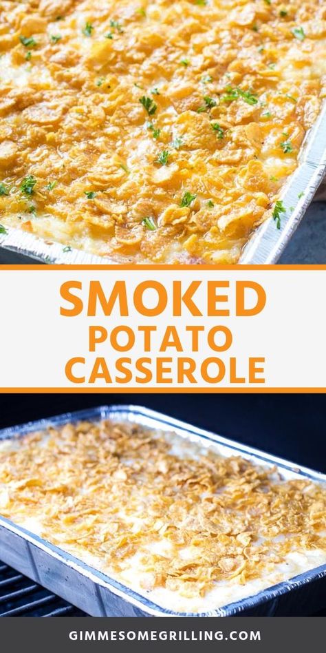 Smoked Mashed Potatoes In Smoker, Smoked Cheesy Potatoes, Smoked Potatoes Recipes, Smoker Side Dishes, Smoker Sides, Smoked Mashed Potatoes, Smoker Grill Recipes, Smoker Recipes Electric, Traeger Cooking