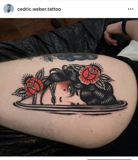 Drowning water ladyhead tattoo traditional Ladyhead Tattoo, Girl Under Water, Traditional Tattoo Inspiration, Water Tattoo, Tattoo Traditional, Badass Tattoos, Head Tattoos, Face Tattoo, Instagram S