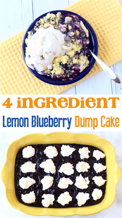 Blueberry Cheesecake Dump Cake, Lemon Blueberry Dump Cake, Cream Cheese Dump Cake, Blueberry Nails, Cheesecake Dump Cake, Blueberry Dump Cake, Blueberry Dump Cake Recipes, Easy Lemon Cheesecake, Blueberry Dump Cakes