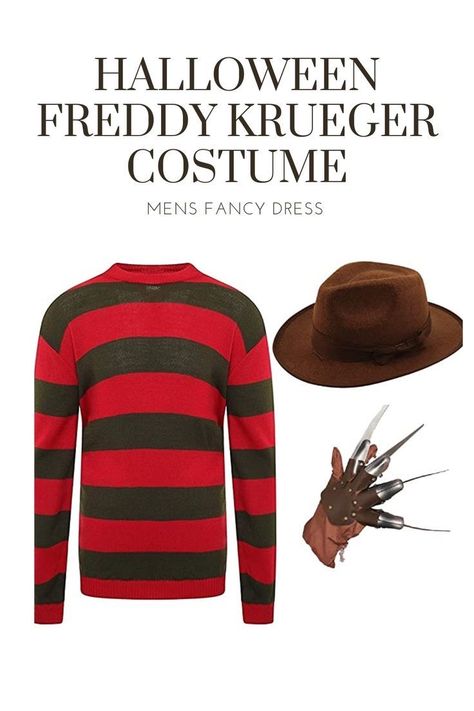 Freddy Krueger Costume, Horror Cosplay, Movie Character Costumes, Mens Fancy Dress, Halloween 23, Tv Props, Classy Halloween Costumes, Couples Halloween Outfits, Hallowen Costume