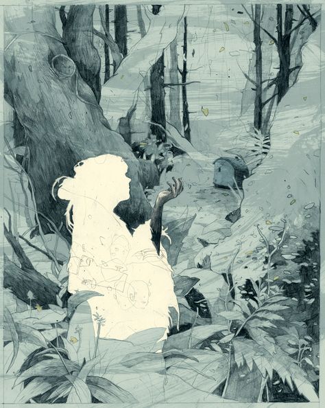 Simon Prades, Creation Art, Colossal Art, Art Et Illustration, Art And Illustration, Freelance Illustrator, A Drawing, In The Woods, Mixtape