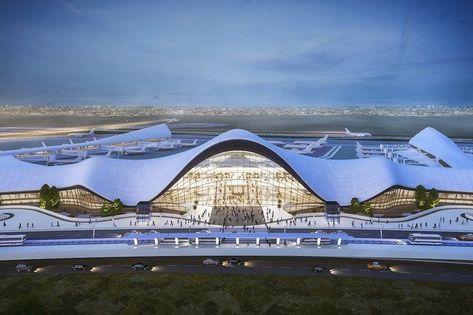 Laguardia Airport, Airport Terminal, Airport Design, Airports Terminal, Santiago Calatrava, Architecture Design Concept, Organic Architecture, Futuristic City, Roof Design