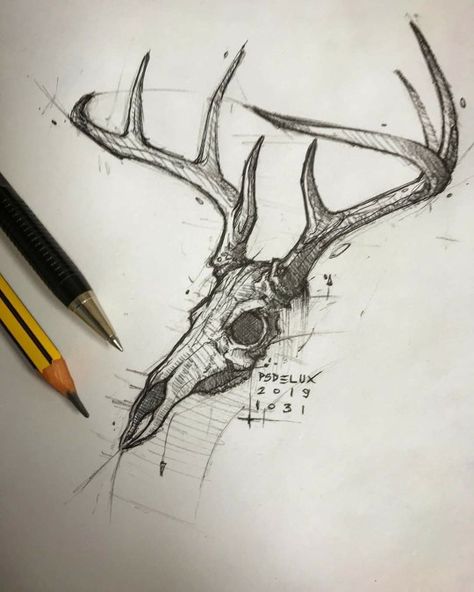 Creepy Deer Drawing, Deer Skull Art Drawing, Deer Skull Sketch, Elk Skull Drawing, Stag Skull Tattoo, Elk Skull Tattoo, Deer Skull Drawing, Deer Skull Tattoo, Elk Skull