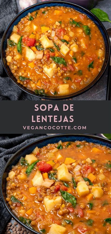 Creamy Lentil Tortilla Soup, Chipotle Lentil Soup, Spanish Lentils And Rice, Lentil Garbanzo Bean Soup, Healthy Dinner Recipes Lentils, Lentil Mexican Soup, Puerto Rican Lentil Soup, Portuguese Lentil Soup, Lentil Recipes Italian