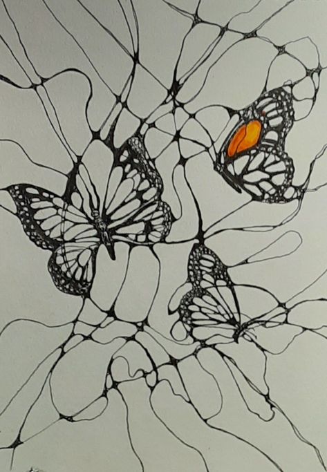 Neuroscience Drawing, Neurotrophic Art, Neurographic Art Ideas, Neurografic Art, Neurology Art Illustrations, Neuro Graphic Art, Neurographic Art, Neurographic Art How To, Neurographic Art Butterfly