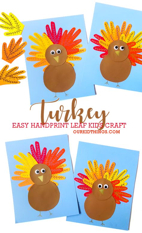 Handprint Fall Leaf Turkey Craft Leaf Turkey Craft, Hand Turkey Craft, Autumn Preschool, Craft Thanksgiving, Hand Turkey, Fun Thanksgiving Crafts, Cardboard Crafts Kids, Metallic Markers, Leaf Turkey