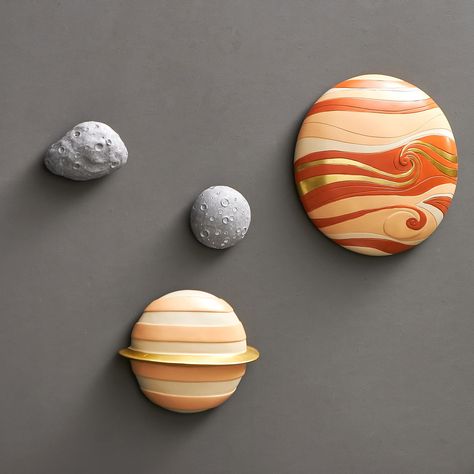 PRICES MAY VARY. Cool Outer Space Planet Wall Decorations - Our outer space themed 3D wall decoratons include cute wall sculptures of Jupiter, Saturn, Aerolite, and the Moon, bringing the wonders of outer space right into your home. Its unique design stands out from traditional wall art, start roaming space fantasies with our planet wall sculpture decor! Whether you are decorating a nursery decor, a kids' room decor or boys room decor, these cool planet wall decor pieces will add a touch of char Outer Space Theme Room, Space Theme Bedroom, Boys Space Bedroom, Boys Room Wall Decor, Boy Room Wall Decor, Modern Wall Sculptures, Outer Space Planets, Space Themed Bedroom, Space Themed Room