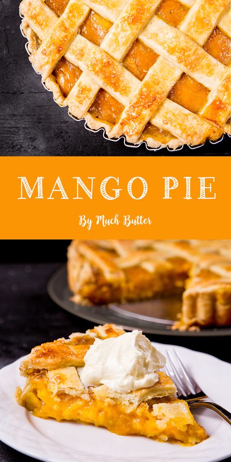 Peach Mango Pie Recipe, Mango Cream Pie, Mango Cobbler Recipes, Pie Recipes Unique, Mango Recipes Dessert Easy, Fruit Pies Recipes, Mango Pie Filling, Unusual Pies, Mango Recipes For Dinner