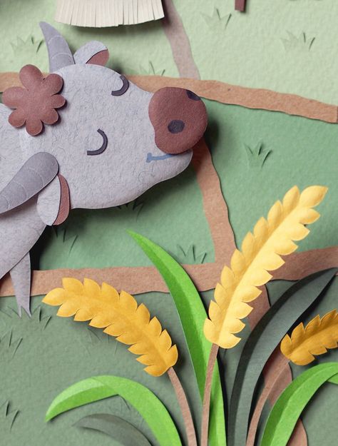 Paper Sculpture : A child in rice field :: Behance Paper Child, Crafts For Toddlers, Winter Paper, Paper Art Sculpture, Rice Field, Birthday Card Craft, Quilling Tutorial, Paper Weaving, Hand Crafts For Kids