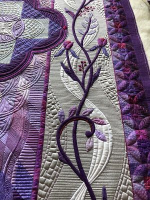 The Value of Violet - The quilting | Sewing & Quilt Gallery | Bloglovin’ Applique Techniques, Free Motion Quilting Patterns, Machine Quilting Patterns, Freemotion Quilting, Longarm Quilting Designs, Machine Quilting Designs, Free Motion Quilt Designs, Quilt Border, Applique Quilting