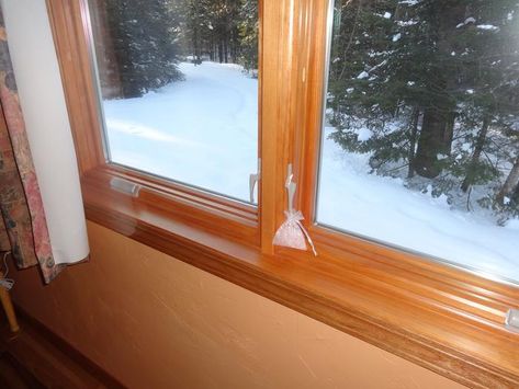 How To Paint Window Sills, Plastic Over Windows For Winter, How To Widen Window Sill, Drywall Return Window With Wood Sill, How To Seal Windows For Winter, Condensation On Windows, Retrofit Windows, Wooden Window Sill, Window Condensation