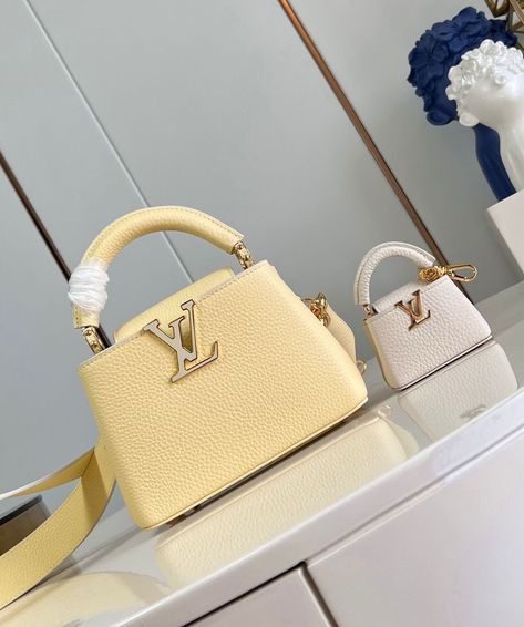 Lv Capucines Mini, Lv Capucines, Capucines Mini, Jersey Shore, Style Fashion, Louis Vuitton, Purses And Bags, Handbags, Yellow