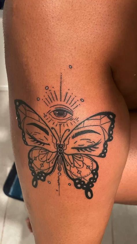 Back Of Thigh Butterfly Tattoo, Tattoo Butterfly Thigh, Butterfly Tattoo On Upper Thigh, Side Thigh Tattoos Butterflies, Big Butterfly Tattoo On Thigh, Butterfly Stomach Tattoo, Butterfly Tattoo Thigh, Butterfly Thigh Tattoo, Tattoo Thigh