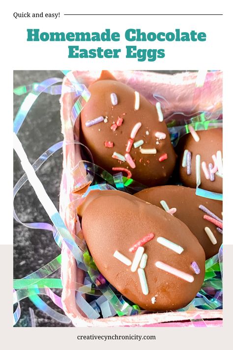 Homemade Chocolate Easter Eggs - Creative Cynchronicity Beef Barbecue, Chocolate Easter Eggs, Brown Bag Lunch, Peanut Butter Eggs, Easter Eggs Chocolate, Chocolate Drip, Easter Chocolate, Milk Chocolate Chips, Cookie Scoop