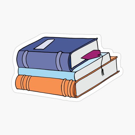 Get my art printed on awesome products. Support me at Redbubble #RBandME: https://www.redbubble.com/i/sticker/Stack-of-Books-by-murialbezanson/55018072.EJUG5?asc=u Books Printable Stickers, Bumper Sticker Aesthetic, Stickers School, Diy Photo Book, Easy Art For Kids, Homemade Stickers, Book Stickers, Sticker Books, Love Of Reading