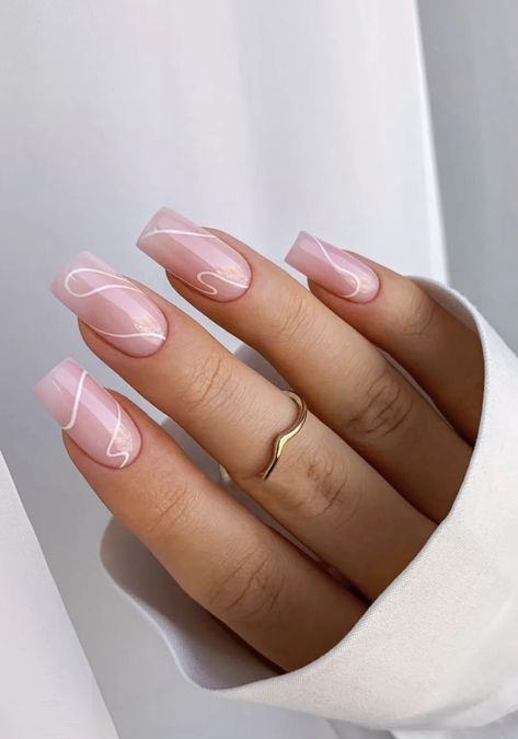 Casual Nails, Fake Nails With Glue, Short Acrylic, Pink Nail, Neutral Nails, Stick On Nails, Classy Nails, Chic Nails, Short Acrylic Nails