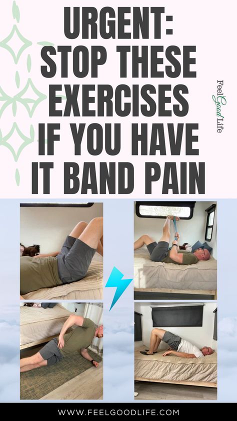 Urgently stop certain exercises if you have IT band pain! Our Pinterest pin highlights which movements to avoid to prevent further irritation. Learn safer alternatives that help heal and strengthen your IT band without worsening symptoms. Ideal for runners and athletes. Click now for a detailed guide and ensure your workouts support your recovery effectively! #ITBandPain #ExerciseSafety #HealthTips #PainManagement It Band Symptoms, It Band Exercises, It Band Pain, Shoulder Pain Exercises, Iliotibial Band, Hip Strengthening Exercises, It Band Stretches, How To Strengthen Knees, Mottos To Live By