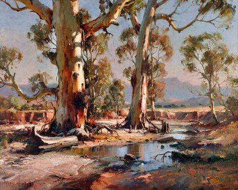 🎨 [by Ivars Jansons] Travel Scenery, Australia Landscape, Australian Trees, Australian Painting, Indigenous Australian Art, Australian Painters, John Wilson, Tree Drawing, Australian Art