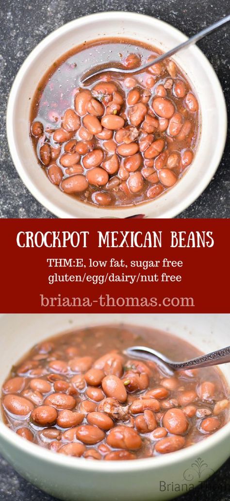 Crockpot Mexican Beans Thm Crockpot, Mexican Beans Recipe, Mexican Food Truck, Food Truck Ideas, Mexican Beans, Crockpot Mexican, Briana Thomas, Beans In Crockpot, Trim Healthy Momma