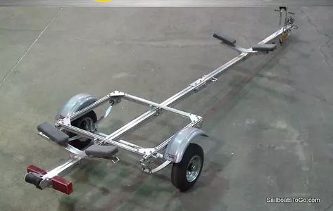 Sailboats To Go » Trailex trailers Canoe Trailer, Hobie Kayak, Trailer Dolly, Kayak Trailer, Trailer Kits, Working Boat, Trailer Diy, Aluminum Trailer, Trailer Plans