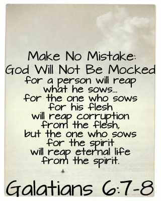 Galatians 6:7-8 Book Of Galatians, Galatians 6 7, Healing Verses, Galatians 6, Catholic Bible, Bible Study Help, I Love You God, Inspirational Verses, Thy Word