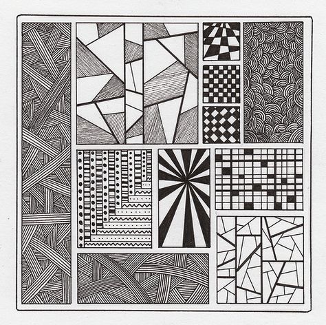 Zen Square | Faber Castell Fine Pitt Pen | sairdiefairdie | Flickr Doodle Squares, Square Drawing, Sharpie Drawings, Zen Doodle Patterns, Geometric Design Art, Design Basics, Tangle Art, Tangle Patterns, Zentangle Drawings