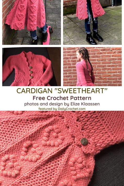 Beautiful Crochet Cardigan For Girls #cardiganpatterns #toddlerclothing #crochetforkids #dailycrochet #freecrochetpattern Crochet Reference, Crocheting Gifts, Crochet Girl Patterns, Crochet Coats, Baby Cardigan Pattern, Kids Cardigans, Crochet Kids, Crochet Baby Cardigan, Kids Sewing