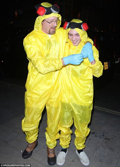 Guy Ritchie and son Rocco: Walter White and Jesse Pinkman from Breaking Bad http://dailym.ai/1wOtPUV #Halloween Walter White And Jesse Pinkman Costume, Popular Movie Characters, Breaking Bad Halloween Costume, Walter White Costume, Breaking Bad Halloween, Walter White And Jesse Pinkman, Fans Only, Celebrity Halloween, Halloween Ball