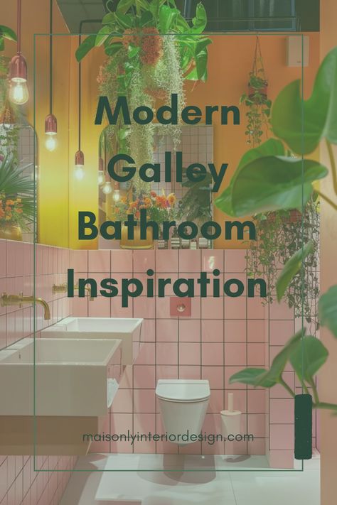 A beautifully designed modern galley bathroom showcasing smart storage solutions and a light color palette, aiming to illustrate space-saving inspirations. Narrow Galley Bathroom Ideas, Galley Bathroom Ideas, Long Narrow Bathroom Ideas, 1/2 Bathroom Ideas, Galley Bathroom, Narrow Bathroom Ideas, Narrow Bathroom Layout, Long Narrow Bathroom, Small Narrow Bathroom