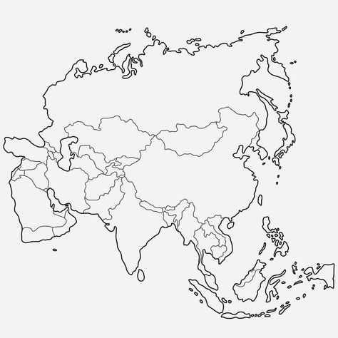 East Asia Map, Asian Maps, Peta Asia, Cambodia Map, World Map Continents, Maps Aesthetic, Map Sketch, Asia Continent, Pen And Ink Drawings