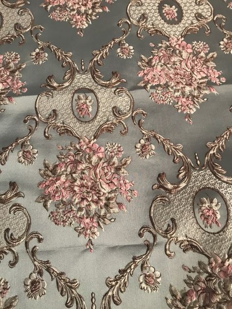 Victorian Upholstery Fabric, Victorian Fabric, Baroque Decor, Painted Ceramic Plates, Antique Wallpaper, Embossed Fabric, Victorian Wallpaper, Damask Fabric, European Home Decor