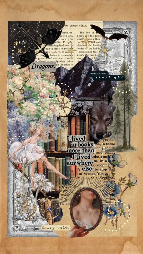 Collage Fantasy Book #myfirtsshuffles #fantasybook #enemiestolovers #booklover #book #fantasy #fairytale #fairy #acotar #dragons Book Collage Aesthetic, Acotar Collage, Bookish Collage, Reading Collage, Fantasy Collage, Book Girlies, Book Collage, Iphone Themes, Collage Book