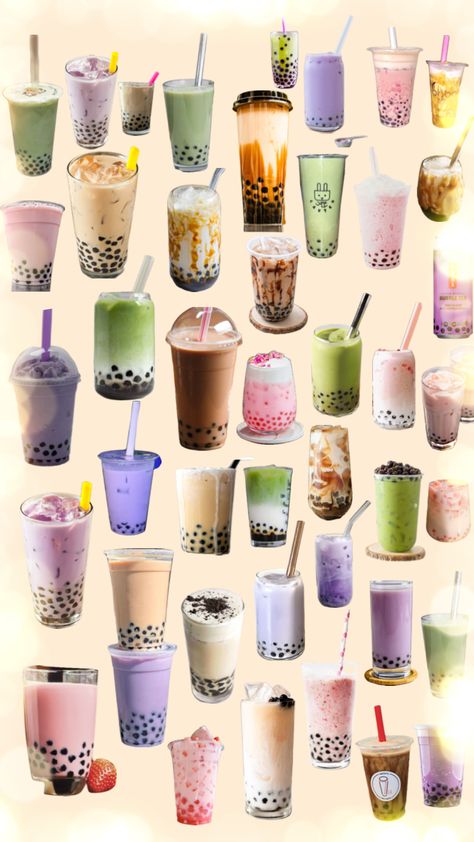 Boba Purple, Bubble Tea Flavors, Bubble Tea Boba, Flavored Tea, Boba Tea, Bubble Tea, Pink And Green, Bubbles, Purple