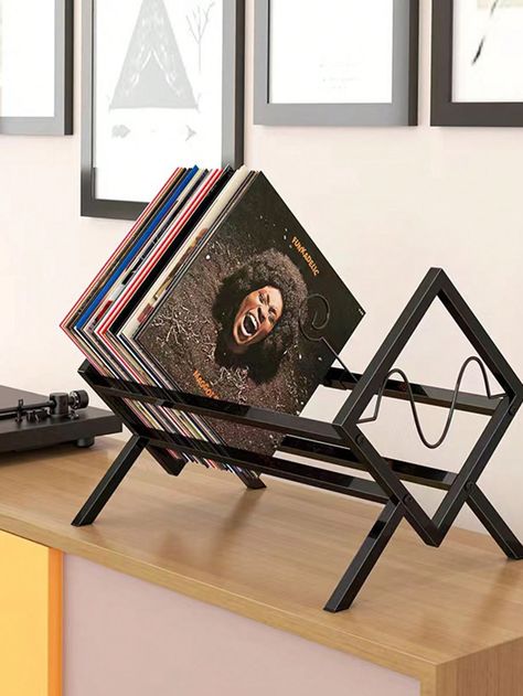 1pc Metal Record Holder, Desktop Record Storage Stand, Simple Quick Assembly, Vinyl Record Display Stand, Organizer Holder Albums, Books, Magazines, Papers, Etc., Home School Office Supplies Art & Craft SuppliesI discovered amazing products on SHEIN.com, come check them out! Record Album Storage, Book Display Shelf, Metal Vinyl, Record Rack, Vinyl Record Holder, Vinyl Record Display, Lp Storage, Album Storage, Cd Storage