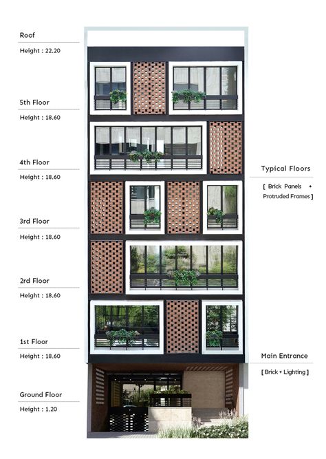 Modern Apartment Facade Exterior Design, Apartment Designs Exterior, Apartment Elevation Design Modern, Apartment Design Exterior, Apartment Design Architecture, Hotel Elevation, Apartment Elevation, Apartment Facade, Apartment Window