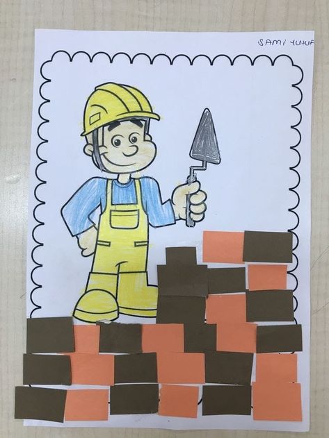 Community Helpers Art, Construction Activities Preschool, Community Helpers Activity, Community Helpers Preschool Crafts, Community Helpers Crafts, Community Helpers Activities, Creative Curriculum Preschool, Community Helpers Worksheets, Preschool Construction