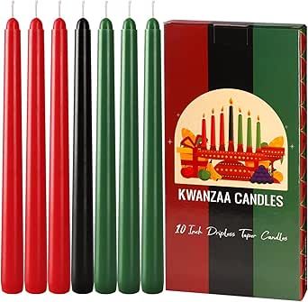 Dripless Taper Candles, Kwanzaa Principles, Dripless Candles, Black Taper Candles, Tall Candlesticks, Metallic Christmas, Dinner Candles, Elegant Candles, Tall Candle