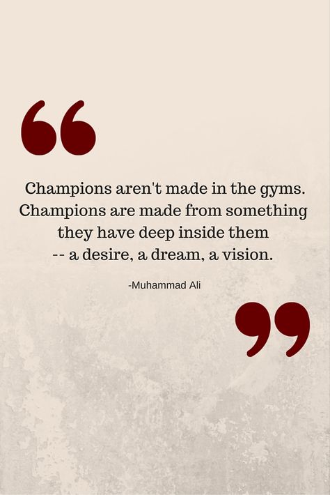 Champions aren't made in the gyms. Champions are made from something they have deep inside them -- a desire, a dream, a vision.” -Muhammad Ali | more quotes from @lorisgolfshoppe Tennis Apparel, Pinterest Page, More Quotes, Sport Quotes, Muhammad Ali, A Dream, Tennis, Golf, Gym