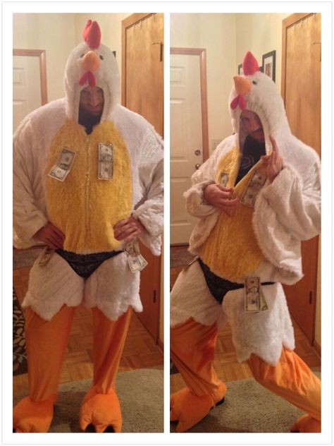 Punny Halloween Costumes: Chicken Strip Mens Halloween Costumes Diy, Pun Costumes, Punny Costumes, Chicken Strip, Punny Halloween Costumes, Clever Costumes, Halloween Puns, Clever Halloween Costumes, Halloween Express