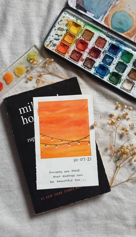 Aesthetic Art Drawing Watercolor, Aesthetic Poloraids Painting, Watercolor Art Quotes, Poloroid Paintings Easy Aesthetic, Easy Polaroid Paintings, Polaroid Watercolor Paintings, Song Painting Ideas, Aesthetic Polaroid Drawing, Watercolor Polaroid Paintings