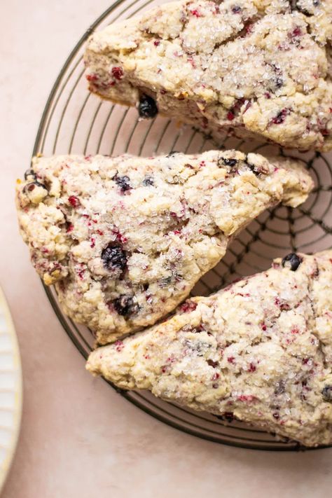 Mixed Berry Scones, Sour Cream Donut, Creme Fraiche Recipes, Best Scone Recipe, Berry Scones, So Much Food, Coffee In Hand, Freeze Dried Raspberries, Butter Coffee