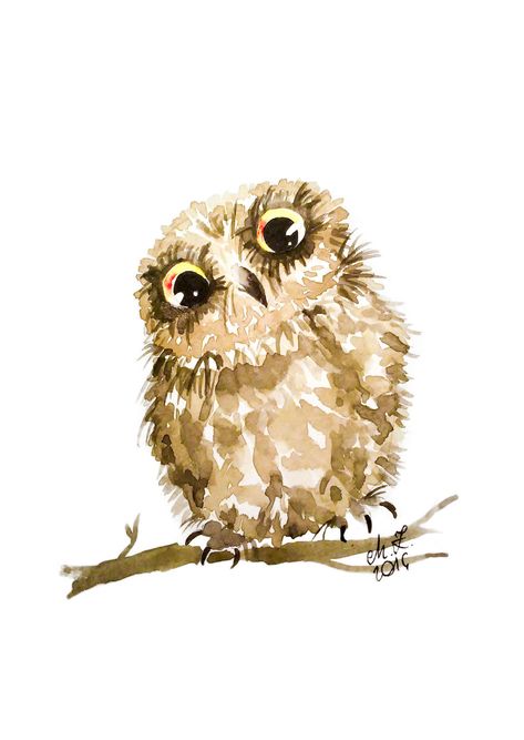 Owl Watercolor, Watercolor Paintings For Beginners, Watercolor Paintings Easy, Owl Painting, Watercolor Art Lessons, Creature Feature, Easy Watercolor, Owl Art, Arte Animal