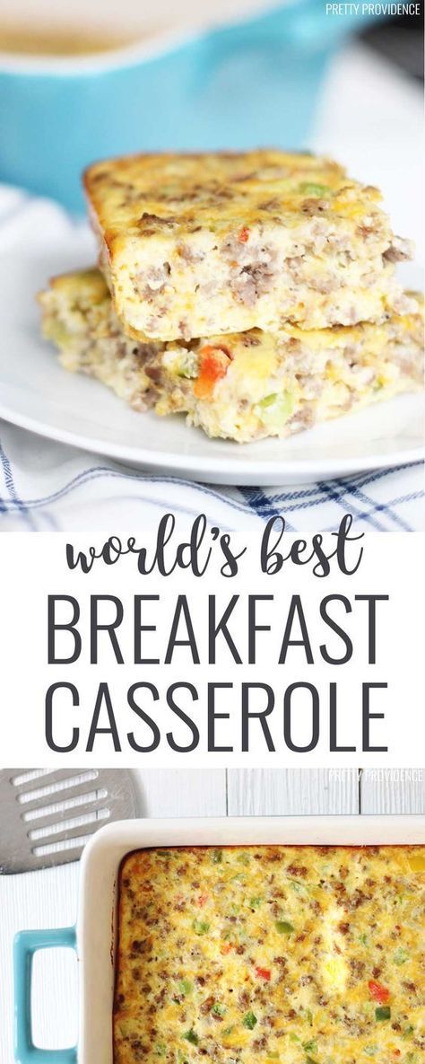 This is literally the world's best breakfast casserole! Chock full of sausage, eggs, cheese and everything good! Breakfast Ideas Sausage, Cheesy Breakfast Casserole, Best Breakfast Casserole, Everything Good, The Best Breakfast, Breakfast Casserole Sausage, Breakfast Recipes Casserole, Low Carb Breakfast, Breakfast Bake